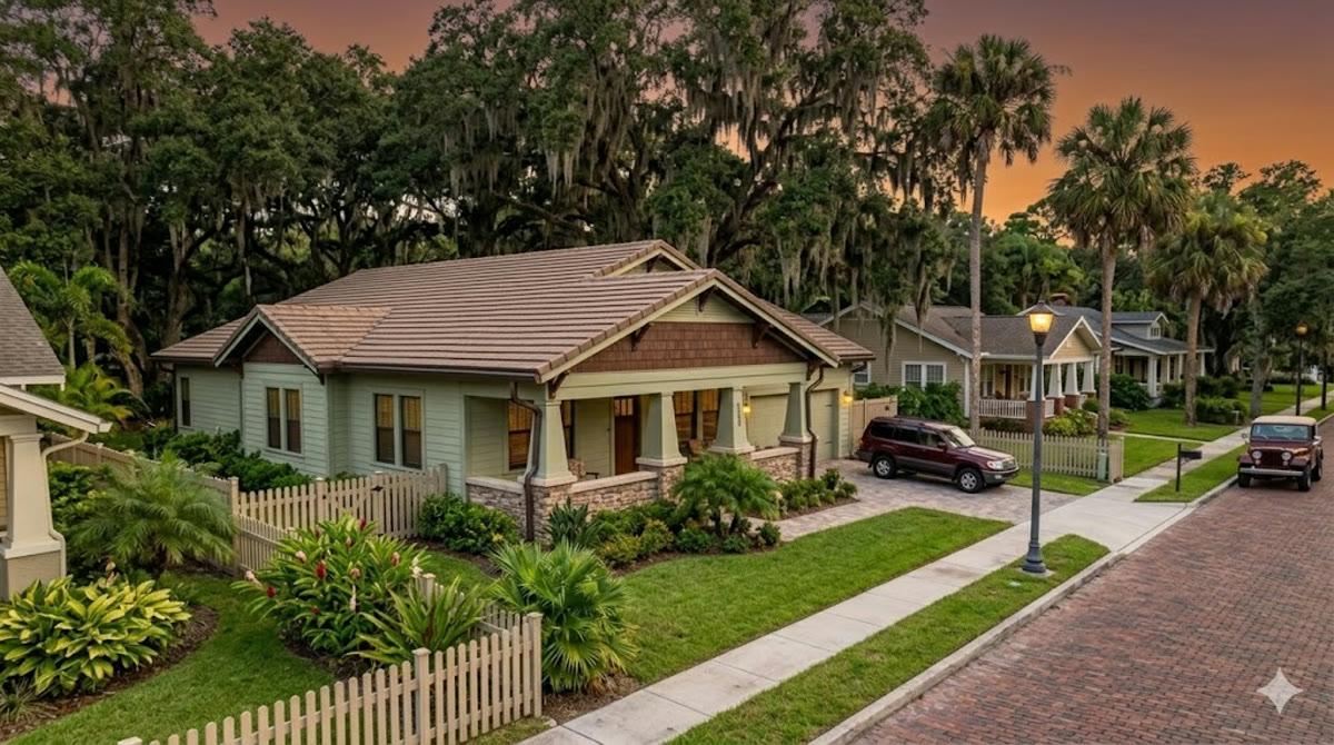 Seamless gutters on a craftsman-style bungalow like Winter Garden's historic core